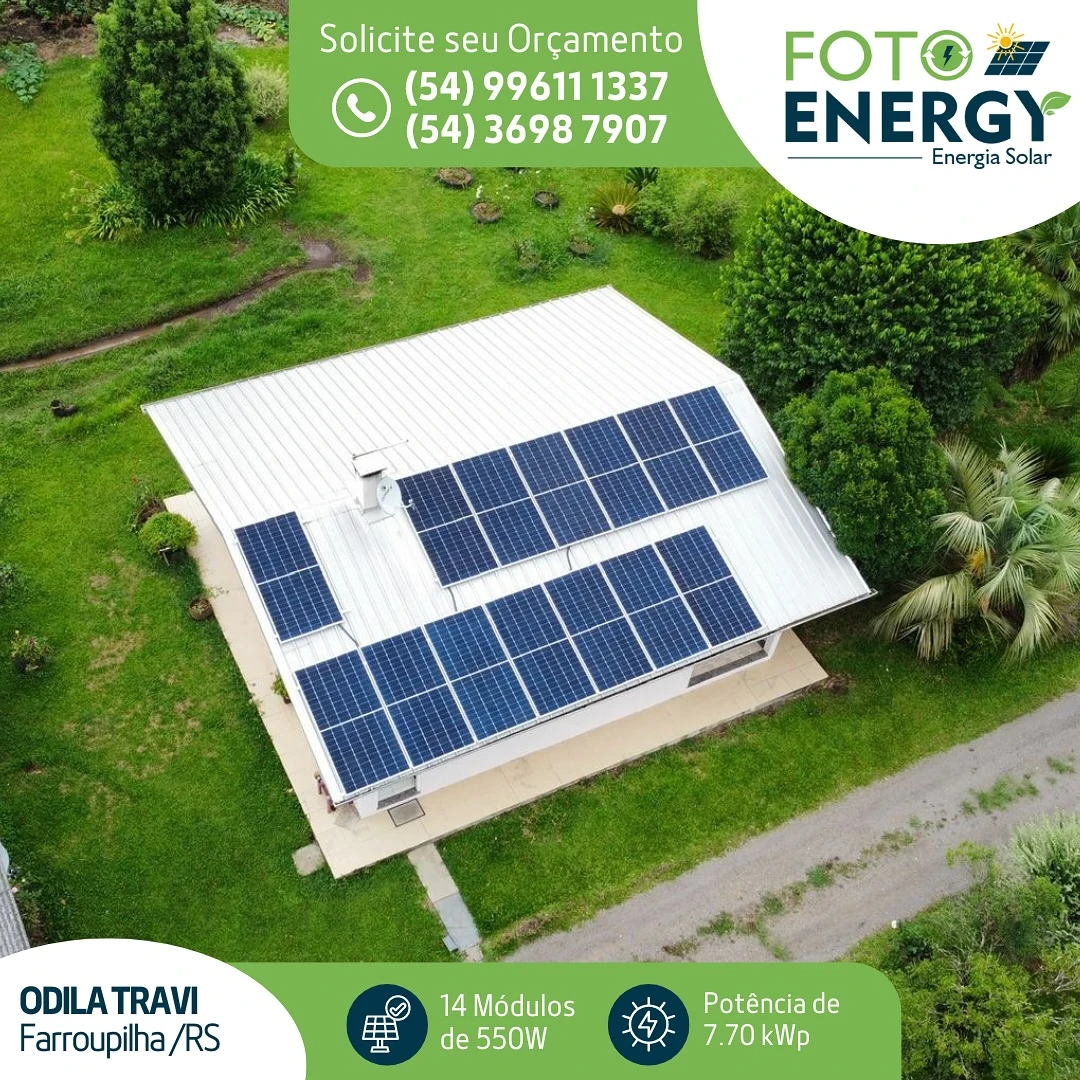 Sistema residencial da FotoEnergy em Farroupilha